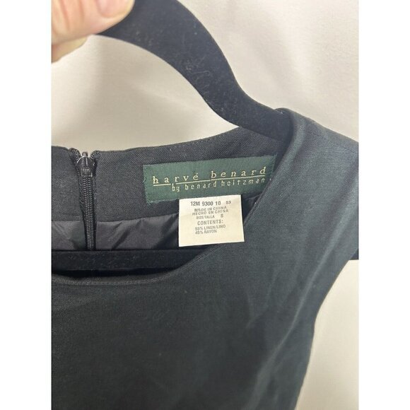 Harve Benard Women's Sleeveless Button Down Linen Blend Solid Black Size 12 - Picture 13 of 13